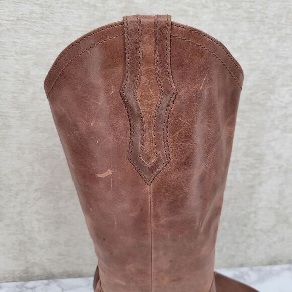 Frye Brown Leather Cowgirl Cowboy Western Boho Women's Riding Boots - Picture 4 of 15